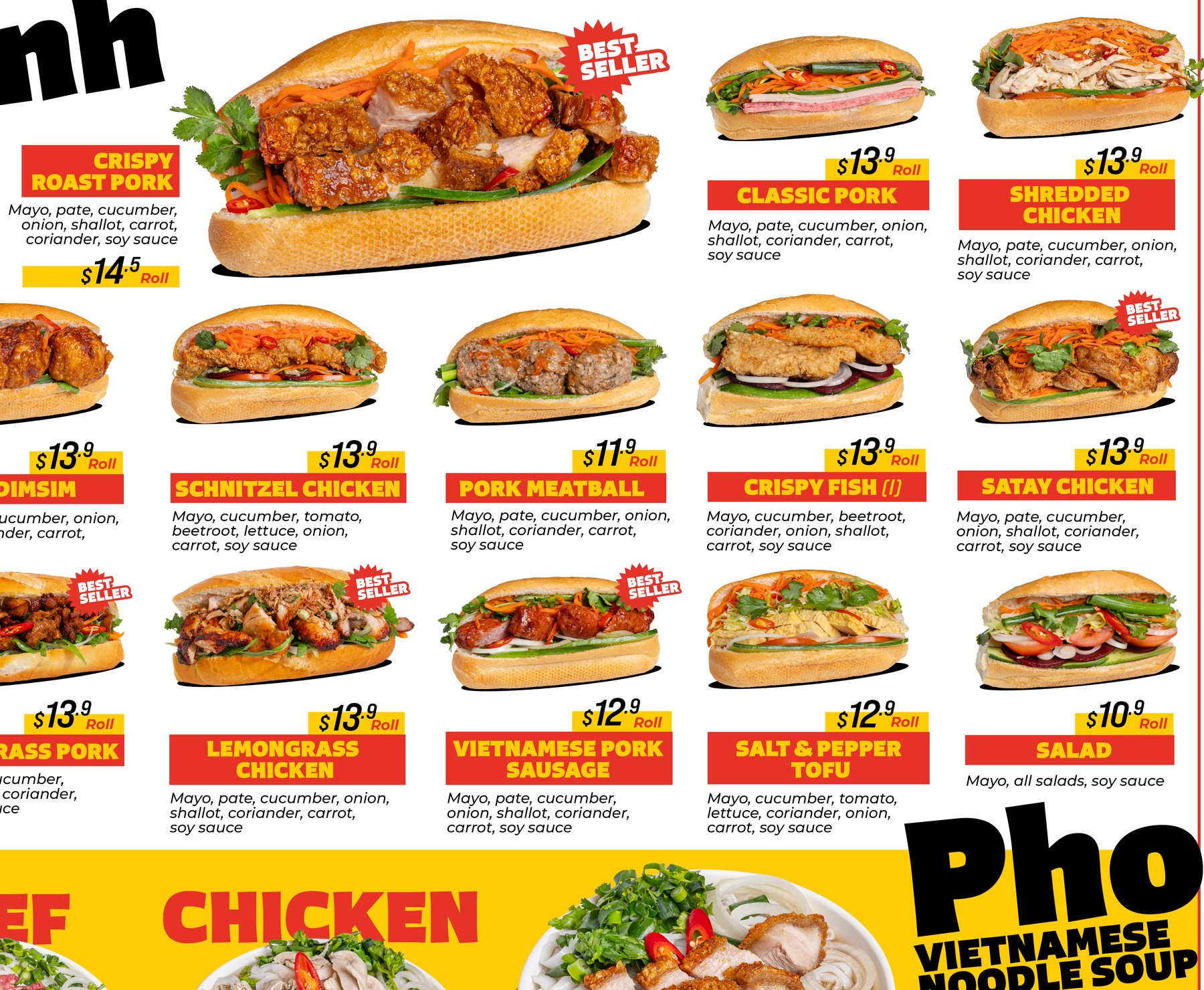 Bánh Mì menu board